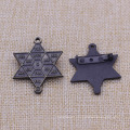 Promotion Lapel Pin Hexagonal Star Shape Antique Bronze Badge for Sale